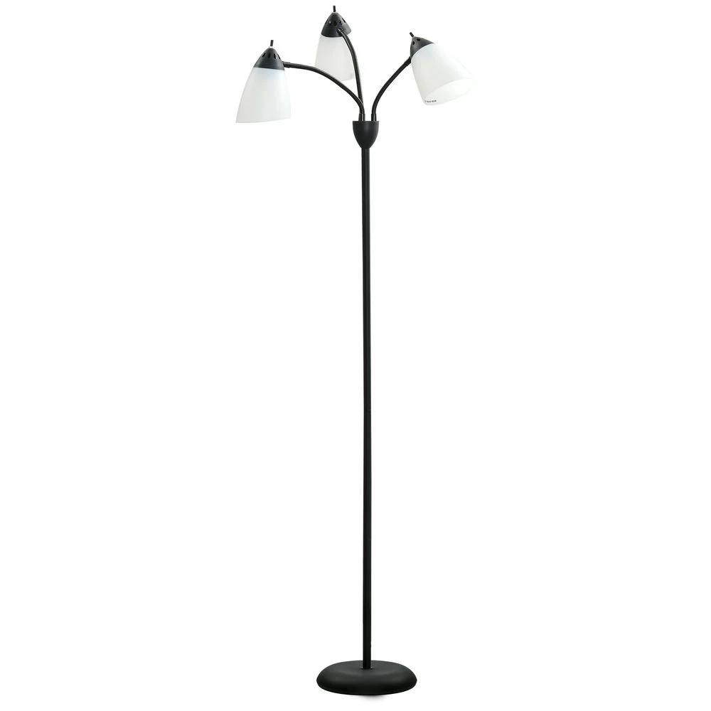 Arc Tree Floor Lamp 3 Adjustable Rotating Lights, with Steel Frame, 155cm, Black by HOMCOM