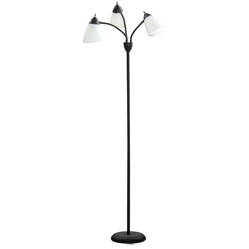 Arc Tree Floor Lamp 3 Adjustable Rotating Lights, with Steel Frame, 155cm, Black - Lamp from HOMCOM