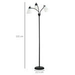 Arc Tree Floor Lamp 3 Adjustable Rotating Lights, with Steel Frame, 155cm, Black - Lamp from HOMCOM