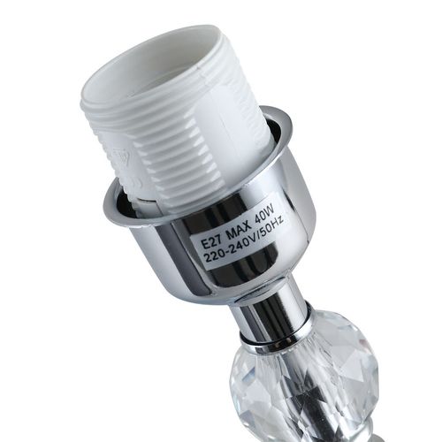 Crystallite Table Lamp w/ Fabric Lampshade Switch Beautiful Glass Elegant - Lamp from HOMCOM