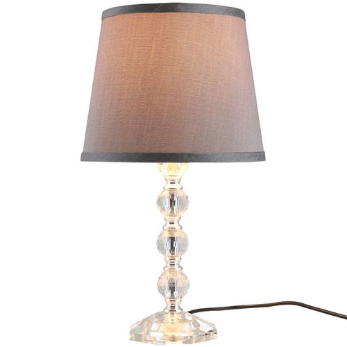 Crystallite Table Lamp w/ Fabric Lampshade Switch Beautiful Glass Elegant - Lamp from HOMCOM