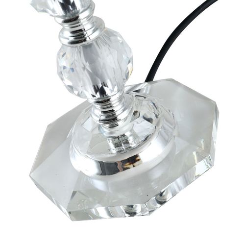Crystallite Table Lamp w/ Fabric Lampshade Switch Beautiful Glass Elegant - Lamp from HOMCOM