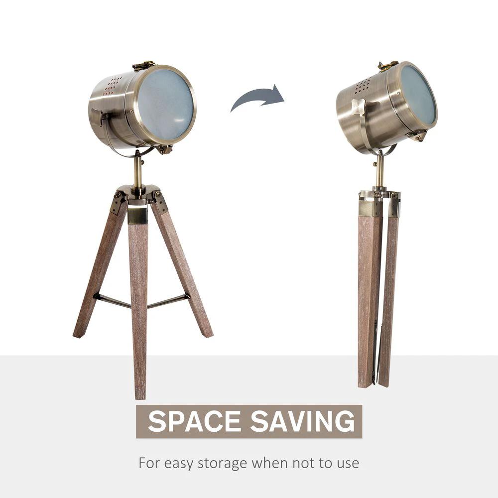 Floor Lamp, 33L-Wood/Bronze Colour by HOMCOM