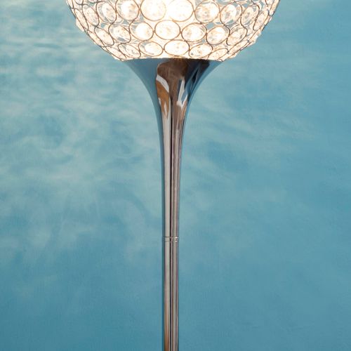 Floor Lamp with K9 Crystal Lampshade, E27 Bulb Switch Silver Lampshade - Lamp from HOMCOM