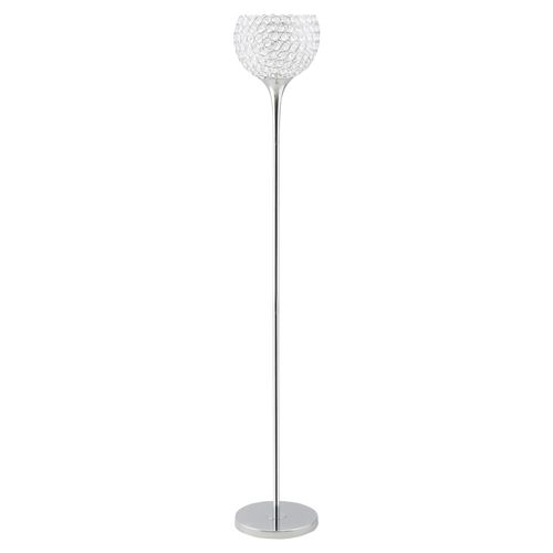 Floor Lamp with K9 Crystal Lampshade, E27 Bulb Switch Silver Lampshade - Lamp from HOMCOM