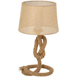 HOMCOM Hemp Rope Linen Shade Table Lamp Beige - Lamp