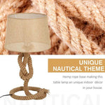 HOMCOM Hemp Rope Linen Shade Table Lamp Beige - Lamp