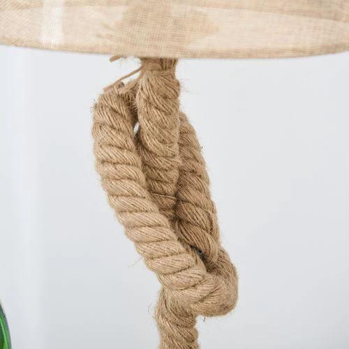 HOMCOM Hemp Rope Linen Shade Table Lamp Beige - Lamp