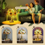 HOMCOM Antique Table Lamp, for Bedroom Bedside, Bulb not Included, Sunflower by HOMCOM