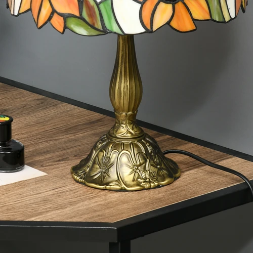 HOMCOM Antique Table Lamp, for Bedroom Bedside, Bulb not Included, Sunflower by HOMCOM