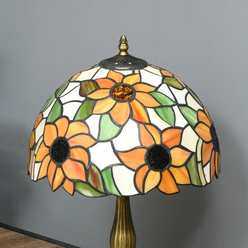 HOMCOM Antique Table Lamp, for Bedroom Bedside, Bulb not Included, Sunflower by HOMCOM