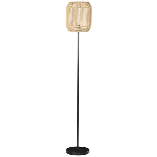HOMCOM Farmhouse Floor Lamp for Living Room Bedroom with Rattan Wicker, Natural - Lamp from HOMCOM