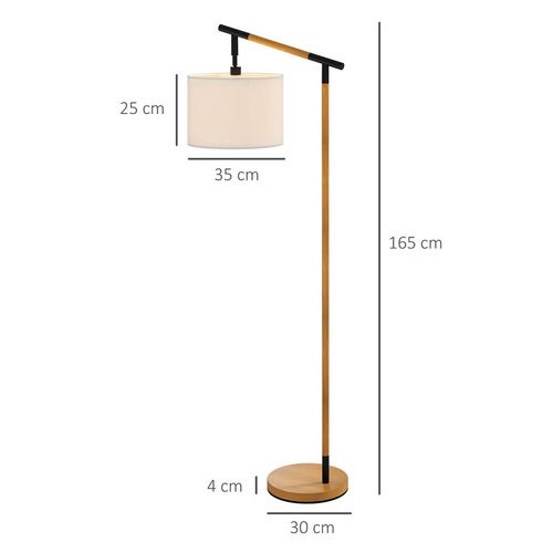 HOMCOM Floor Lamp with 350° Rotating Lampshade, LED Bulb Included, Brown - Lamp from HOMCOM