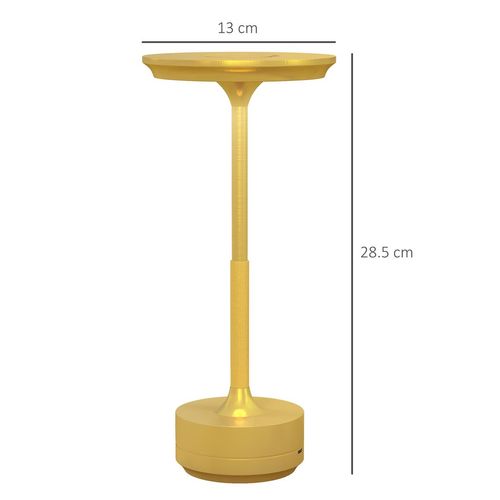 HOMCOM LED Cordless Table Lamp with Battery Operated for Bedroom, Gold Tone - Lamp from HOMCOM