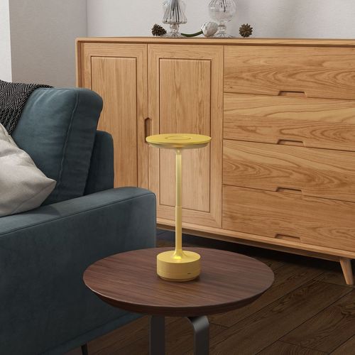 HOMCOM LED Cordless Table Lamp with Battery Operated for Bedroom, Gold Tone - Lamp from HOMCOM