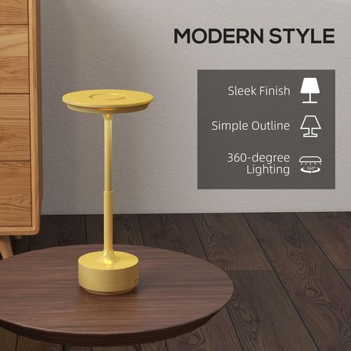HOMCOM LED Cordless Table Lamp with Battery Operated for Bedroom, Gold Tone - Lamp from HOMCOM
