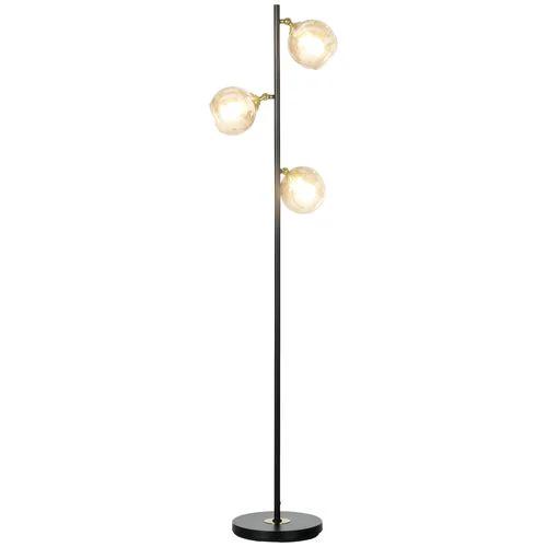 HOMCOM HOMCOM Modern Floor Lamp with Glass Global Shade, 3 Light, for Living Room - Lamp