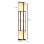 HOMCOM Shelf Floor Lamp with Dual Light, for Living Room, Bedroom, Brown - Lamp from HOMCOM