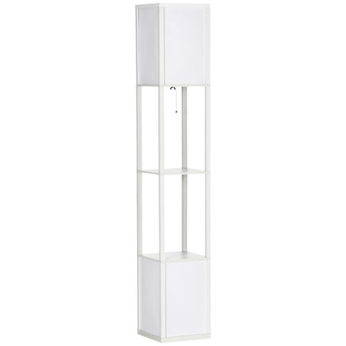 HOMCOM Shelf Floor Lamp with Dual Light, for Living Room, Bedroom, White - Lamp from HOMCOM