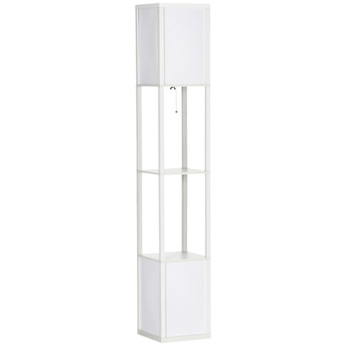 HOMCOM Shelf Floor Lamp with Dual Light, for Living Room, Bedroom, White - Lamp from HOMCOM