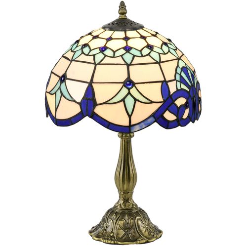 HOMCOM Stained Glass Table Lamp, for Bedroom Bedside, Bulb not Included - Lamp from HOMCOM