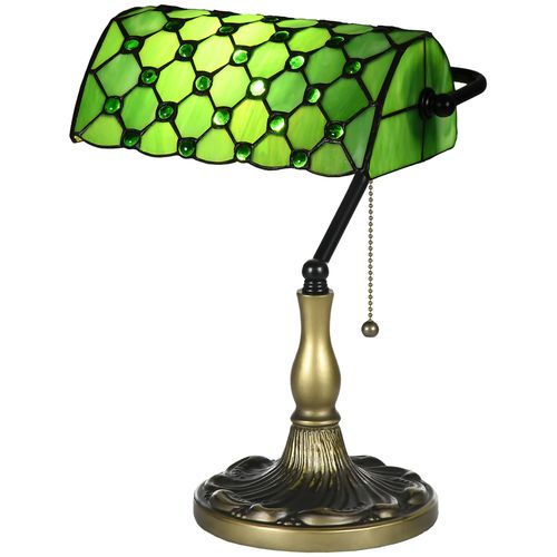 HOMCOM Stained Glass Table Lamp, for Bedroom Bedside, Bulb not Included - Lamp from HOMCOM