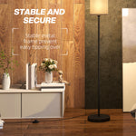 HOMCOM Standing Floor Lamp with Linen Shade for Living Room, Bedroom, Black - Lamp from HOMCOM