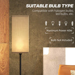 HOMCOM Standing Floor Lamp with Linen Shade for Living Room, Bedroom, Black - Lamp from HOMCOM