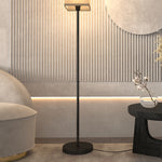 HOMCOM Standing Floor Lamp with Linen Shade for Living Room, Bedroom, Black - Lamp from HOMCOM