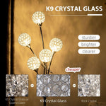 K9 Crystal Floor Lamp for Living Room, 5 Light Upright Standing Lamp, Silver - Lamp from HOMCOM