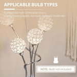 K9 Crystal Floor Lamp for Living Room, 5 Light Upright Standing Lamp, Silver - Lamp from HOMCOM