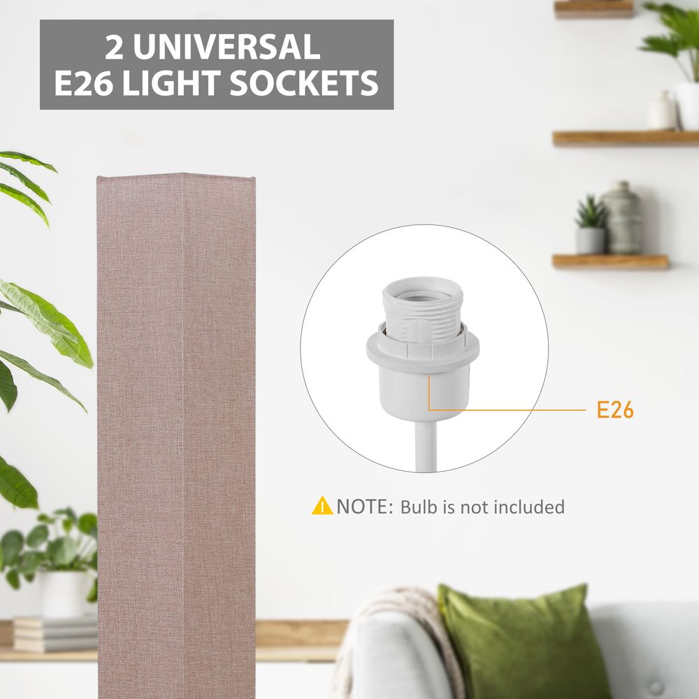 Linen Shade Tall Floor Lamp Beige - Lamp from HOMCOM