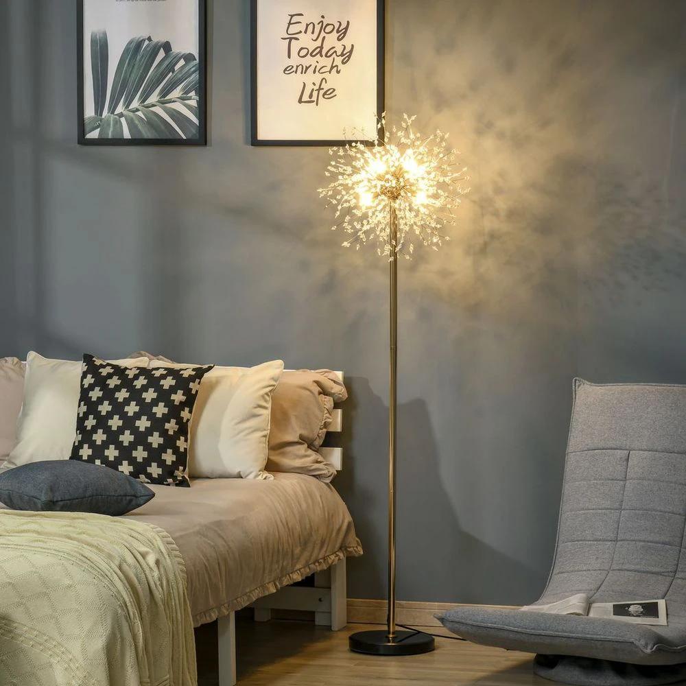 Modern Floor Lamp with Dandelion-like Lampshade for Bedroom by HOMCOM