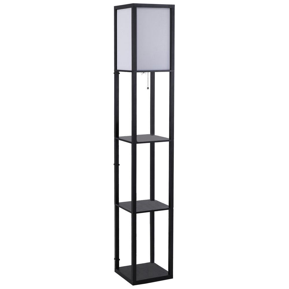 Shelf Floor Lamp, 4-tier Open Shelves, 26L x 26W x 160Hcm-Black/White - Lamp from HOMCOM