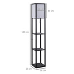 Shelf Floor Lamp, 4-tier Open Shelves, 26L x 26W x 160Hcm-Black/White - Lamp from HOMCOM