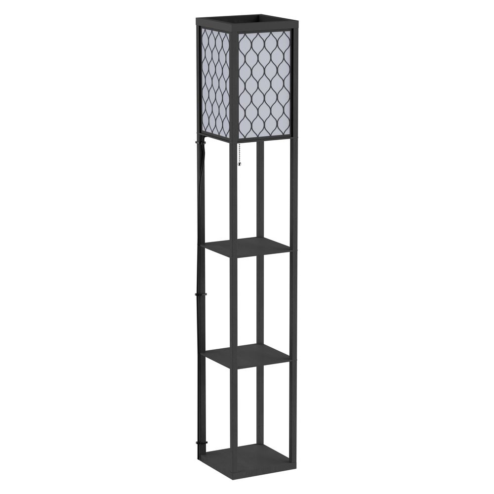 Shelf Floor Lamp W/4-tier Open Shelves Wooden, 26L x 26W x 160Hcm-Black/White - Lamp from HOMCOM