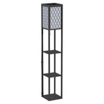 Shelf Floor Lamp W/4-tier Open Shelves Wooden, 26L x 26W x 160Hcm-Black/White - Lamp from HOMCOM