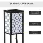 Shelf Floor Lamp W/4-tier Open Shelves Wooden, 26L x 26W x 160Hcm-Black/White - Lamp from HOMCOM