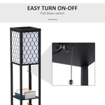 Shelf Floor Lamp W/4-tier Open Shelves Wooden, 26L x 26W x 160Hcm-Black/White - Lamp from HOMCOM