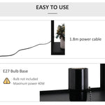 Shelf Floor Lamp W/4-tier Open Shelves Wooden, 26L x 26W x 160Hcm-Black/White - Lamp from HOMCOM