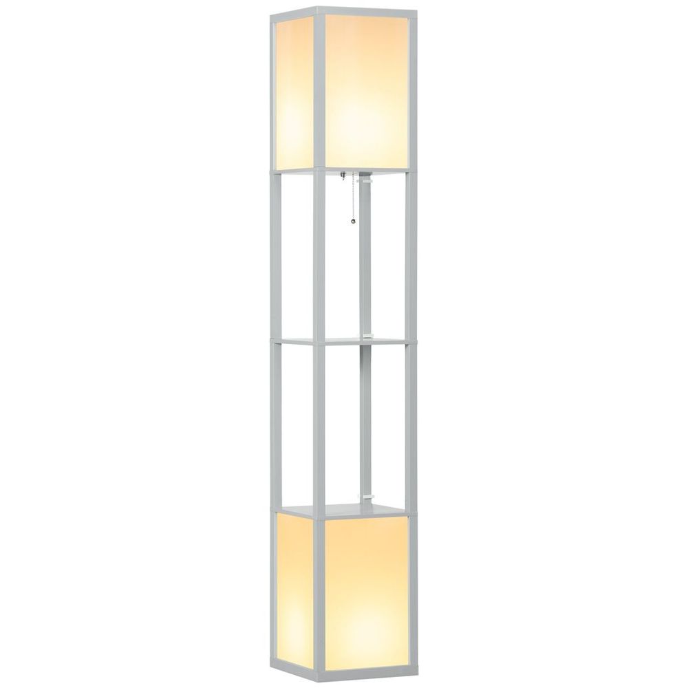 Shelf Floor Lamp with Dual Light, for Living Room, Bedroom, Black - Lamp from HOMCOM