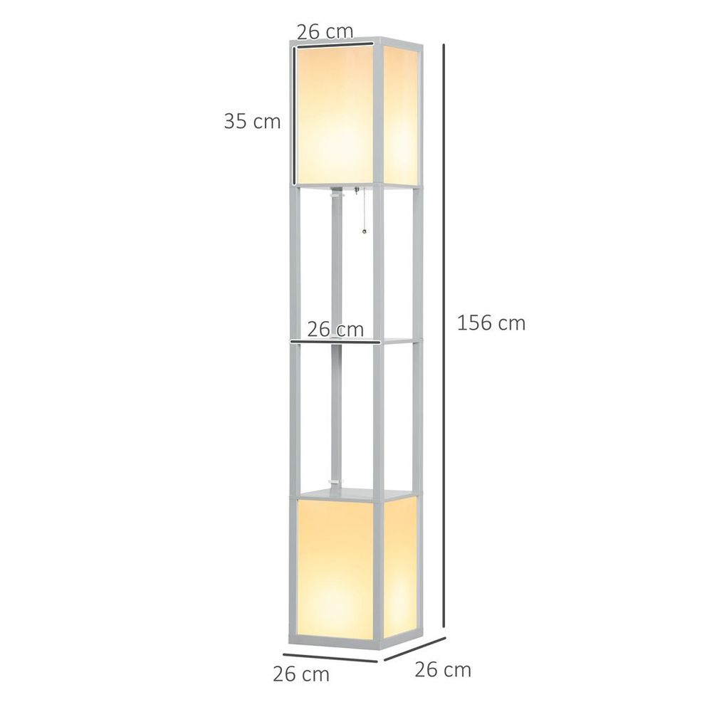 Shelf Floor Lamp with Dual Light, for Living Room, Bedroom, Black - Lamp from HOMCOM