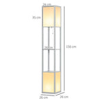 HOMCOM Shelf Floor Lamp with Dual Light, for Living Room, Bedroom, Black - Uncategorized Lamp