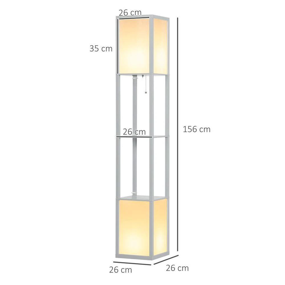 HOMCOM Shelf Floor Lamp with Dual Light, for Living Room, Bedroom, Black - Uncategorized Lamp