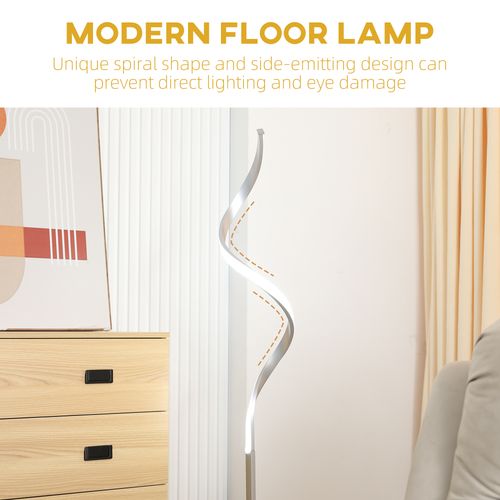 Spiral Floor Lamp for Living Room with 3 Adjustable Brightness, Silver HOMCOM - Lamp from HOMCOM