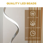 Spiral Floor Lamp for Living Room with 3 Adjustable Brightness, Silver HOMCOM - Lamp from HOMCOM