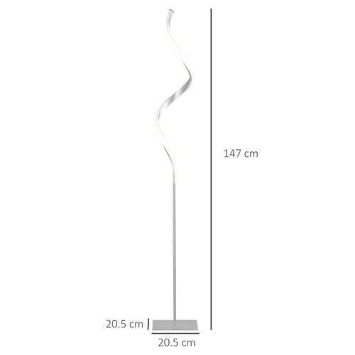 Spiral Floor Lamp for Living Room with 3 Adjustable Brightness, Silver HOMCOM - Lamp from HOMCOM