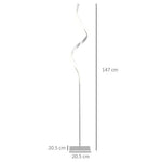 Spiral Floor Lamp for Living Room with 3 Adjustable Brightness, Silver HOMCOM - Lamp from HOMCOM