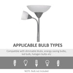 Steel Duo-Head Floor Lamp Silver - Lamp from HOMCOM