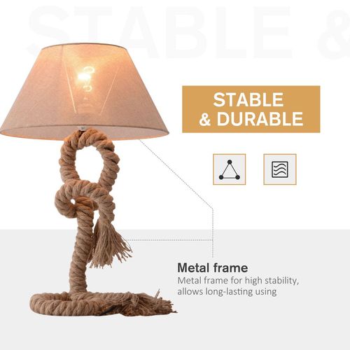 Table Lamp Indispensable Nautical Twisted Rope E27 Base Bedside Light - Lamp from HOMCOM